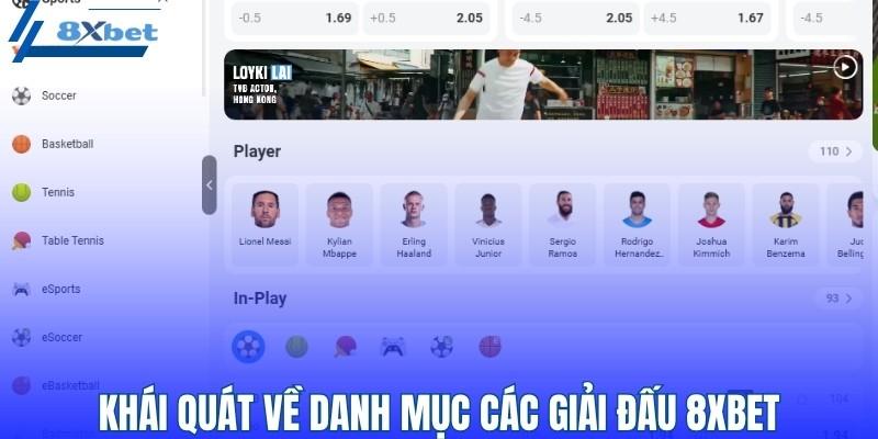 Khái quát về danh mục các giải đấu 8XBET